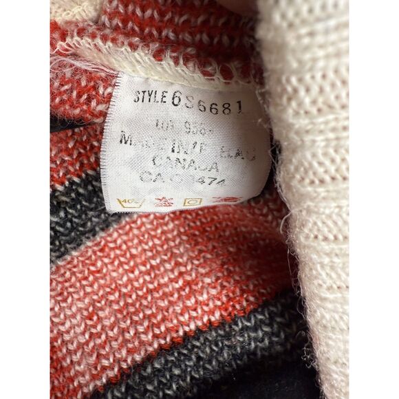 90s Vintage Plaid Wool-Blend Knit Cardigan Sweater Red Black White, Size Medium - Picture 5 of 11